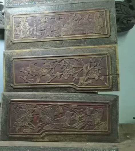 老木雕花板一套,茶馆装饰收藏 感兴趣的话点...