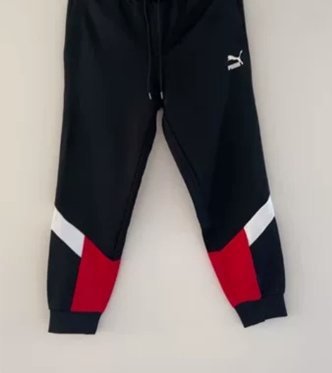 全新PUMA彪马黑白红色拼接男士运动服套装...