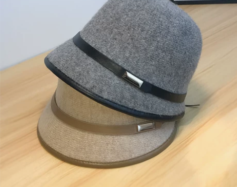 韩版渔夫帽女冬季羊毛高档质感保暖帽时尚法式...