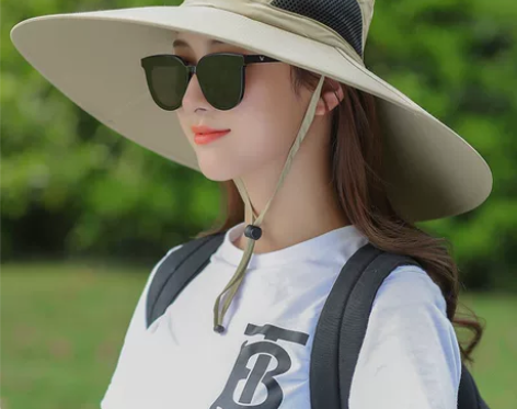 钓鱼帽男夏季户外防嗮帽女大帽沿防紫外线太阳...