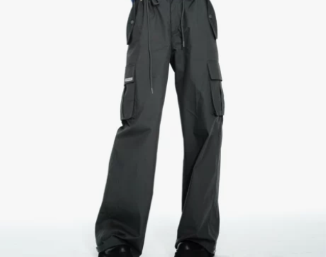 Curriges新款美式复古辣妹工装裤女灰...