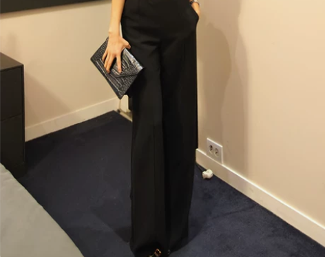 2017秋季新款韩版时尚气质高腰阔腿裤正装...