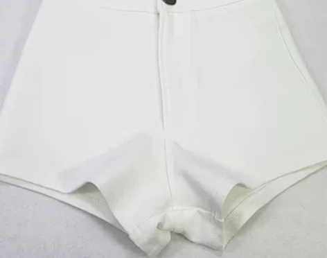 紧身短裤女高腰白色紧身热裤嘻哈裤女黑色弹力...