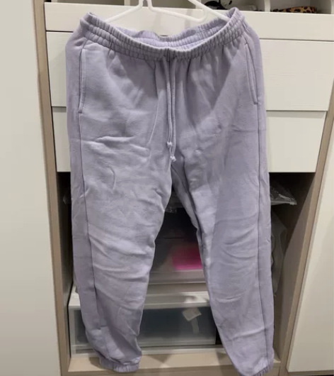 TNA正品83056加绒卫裤，浅紫色，8新...