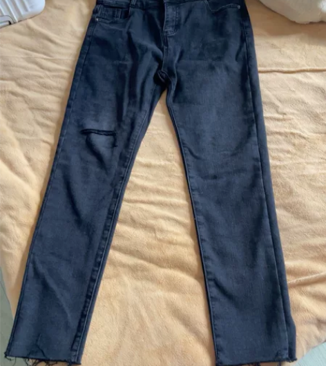 灰黑色薄绒牛仔裤冬款女百搭 感兴趣的话点“...