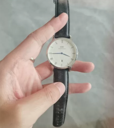 ?dw手表男DAPPER系列蓝针日历皮质织...