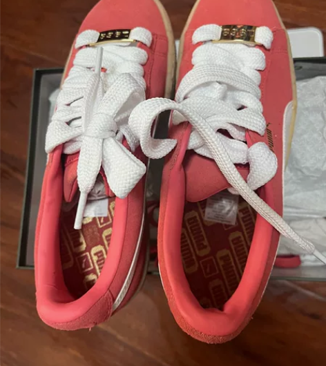 彪马puma全新，休闲板鞋，珊瑚粉，底子亮...