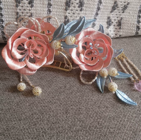 缠花卷边玫瑰双面大抓夹标价包邮非偏远 感兴...