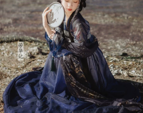 芳华记汉服-幻海砂 夜 星空渐变两片式齐胸...