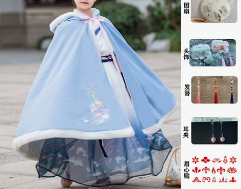 儿童汉服女童超仙飘逸古风秋冬装加厚古装小女...