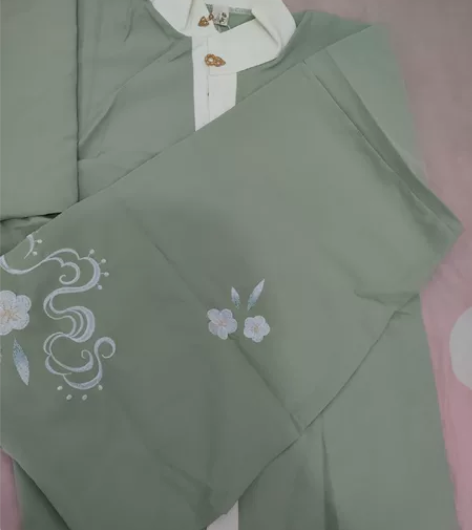 出汉服,清衣柜出,劲合汉服家的,一件绿色刺...
