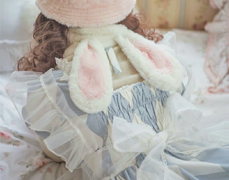 「NANACO」熊耳兔耳围脖 可爱毛绒加厚...