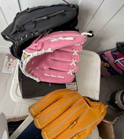 棒球手套三个 黑色大人,粉色,综色儿童 基...