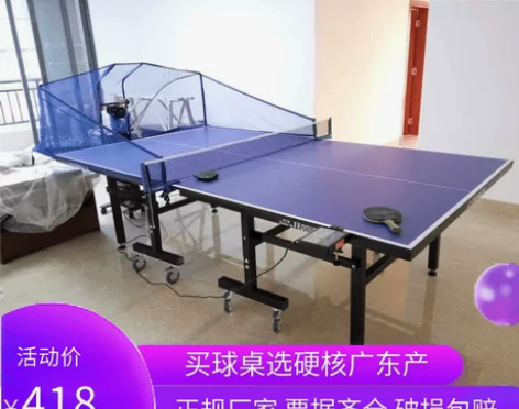 双泰 标准室内折叠带轮乒乓球台室外乒乓球桌...