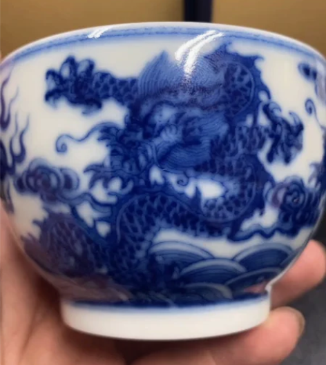瓷语柴窑【瓷语柴窑全点工三龙戏珠杯】 柴窑...
