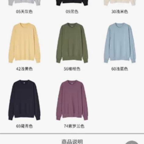 优衣库男士套头圆领卫衣藏青色和绿色各一件八...