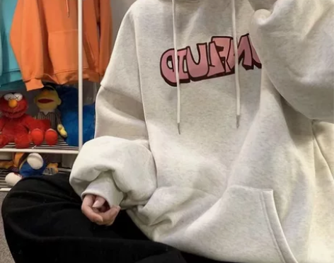 秋冬款韩版ins嘻哈印花宽松港风加绒连帽卫...