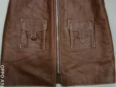 真皮皮裙a字裙双口袋 感兴趣的话点“我想要...