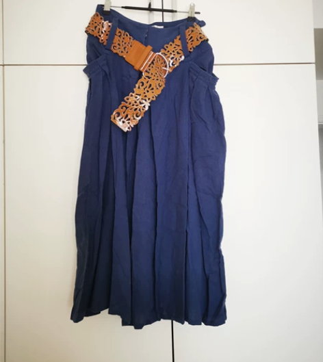 本人闲置，棉麻大摆裙，含腰带，实物拍摄 感...