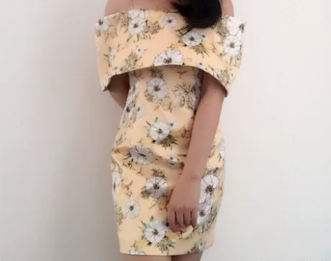 全新ins网红小雏菊一字肩三亚度假裙长裙一...