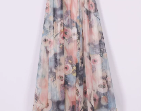 显瘦沙滩裙波西米亚半身长裙秋装田园风碎花长...