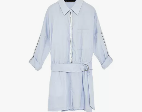 春夏ZARA 女装 海军风带饰连体裤 00...