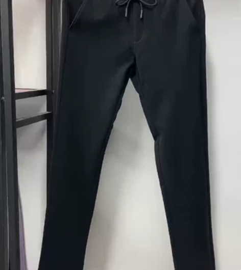 海澜之家高弹舒适男裤黑色松紧腰运动裤男秋冬...