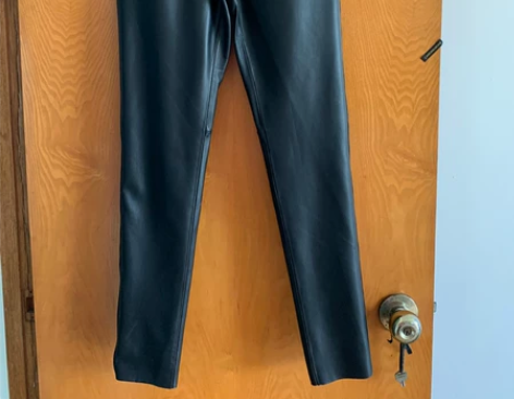 绵羊皮真皮皮裤女小脚裤铅笔裤黑色。头层绵羊...