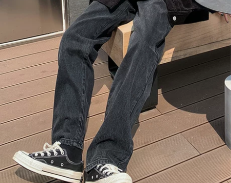 高腰直筒牛仔裤女2022年春夏新款宽松显瘦...