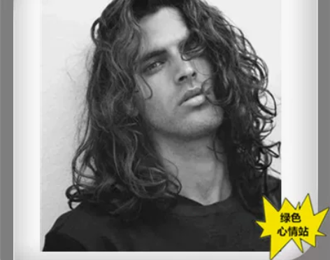 欧美型男个性帅气摇滚乐队歌手假发套艺术气质...