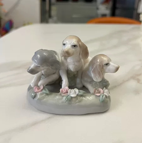 【包邮】三只小狗陶瓷摆件，老瓷，高温瓷，无...