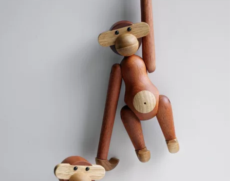 全新 Ins同款可悬挂实木的猴子摆件 全新...