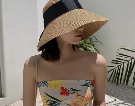 帽子女沙滩草帽韩版潮百搭日系夏季遮阳防晒小...