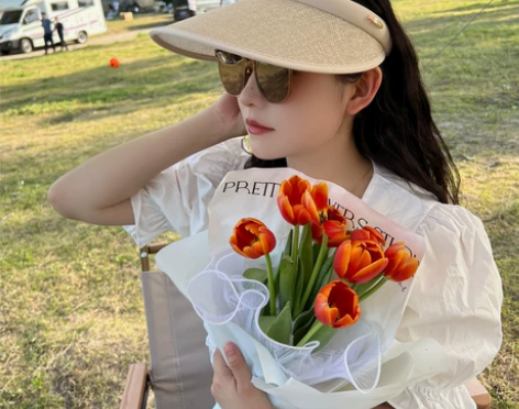 空顶遮阳帽草帽夏天大檐防紫外线出游ins网...