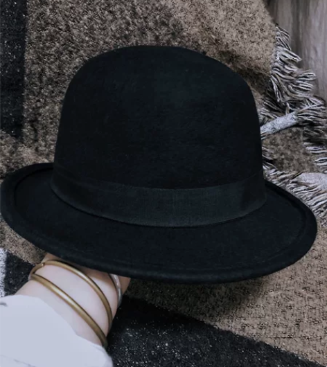 100%羊毛呢毡帽复古小礼帽爵士帽，逛街商...