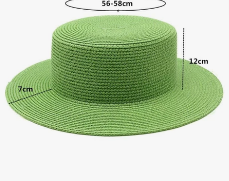 【多色可选】全新多彩草帽女夏天平顶小礼帽海...