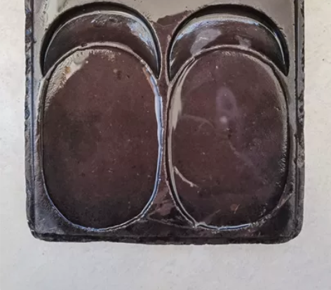 老双面端砚，石质细腻，呵气研墨，双面砚少见...