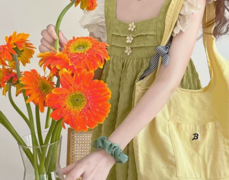 doll原创【小雏菊】小飞袖可可爱爱果绿连...