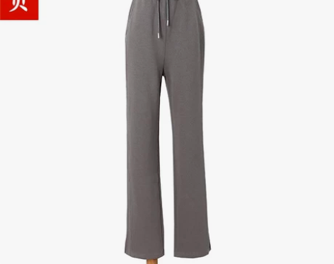 慵懒格调 灰色休闲裤冬季加绒宽松直筒裤显瘦...