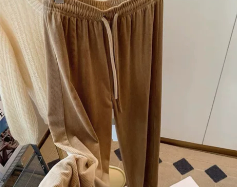 森林鸟金丝绒阔腿裤，很软糯，95新，跟图片...