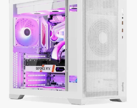 鑫谷孟菲斯电脑机箱白色黑色 钢化玻璃侧透 ...