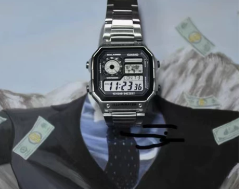 明星同款CASIO卡西欧电子复古小方块学生...