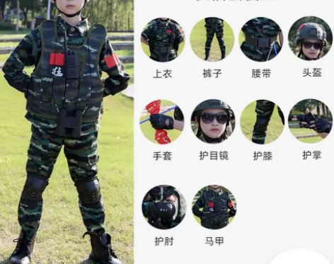 儿童迷彩服套装特种兵军装警装幼儿军训服演出...