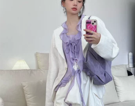 花苞白色半身裙女设计感小众高腰显瘦a字裙短...