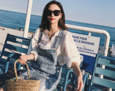 钱夫人CHINSTUDIO 破洞毛边牛仔背...