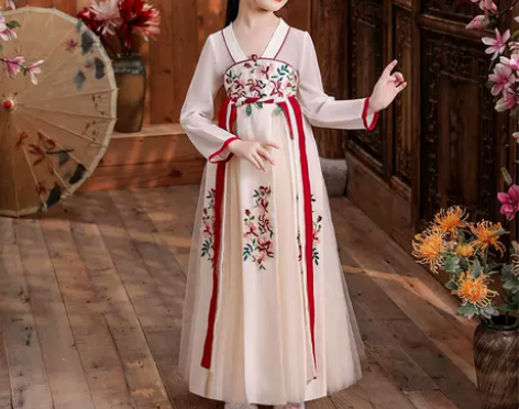 女童汉服夏季2022新款儿童民族中国风连衣...