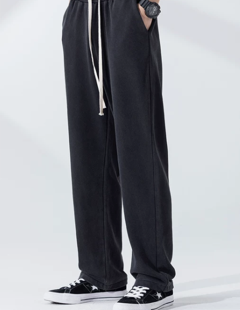 休闲裤 休闲裤卫裤垂感直筒运动裤男美式潮牌...