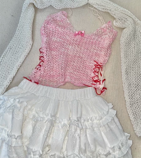 博主闲置 ii2 镂空针织小吊带背心 小罩...