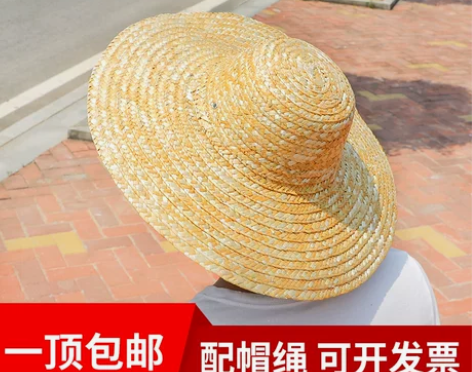 大草帽农民沙滩户外遮阳夏防晒工地女大檐大