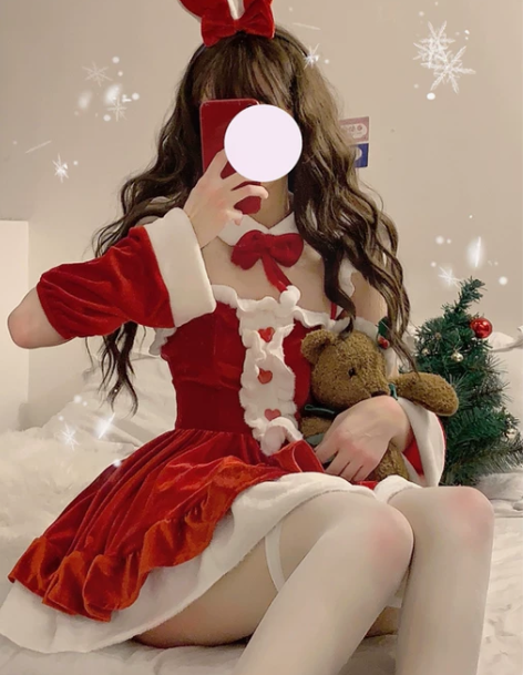 纯欲风秋冬圣诞连衣裙女辣妹氛围性感短裙子新...